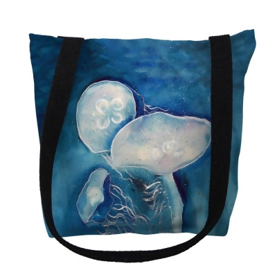 Betsydrake TY174G 18 x 18 in. Blue Jellyfish Tote Bag - Large 