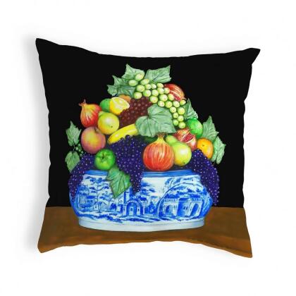 Betsydrake KS039 Fruit in Bowl Noncorded Pillow - Small 