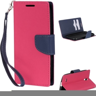 Dream Wireless LPFHUG610-DIAR-HPNA Diary Wallet Case for Huawei Ascend G610, Hot Pink & Navy Blue 