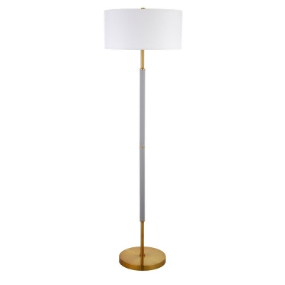 Henn & Hart FL0529 Simone Cool Gray & Brass 2-Bulb Floor Lamp 