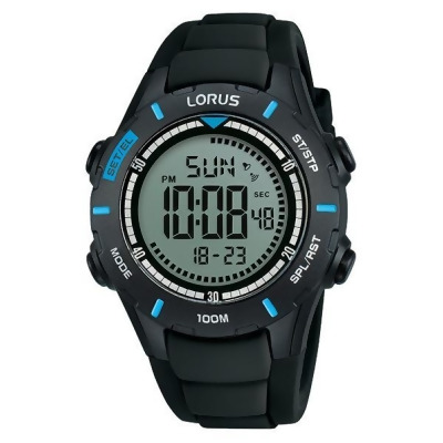 Lorus R2367M Digital Chronograph Unisex Sport Watch - Black & Blue 