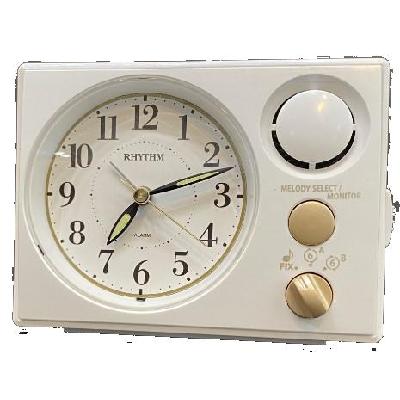 Rhythm Clock 8RM402WU03 4.25 x 5.25 in. Morning Harmony Melody Alarm Clocks 