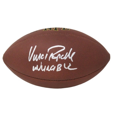 Schwartz Sports Memorabilia PAPFTB312 Vince Papale Signed Wilson Super Grip Full Size NFL Football with Invincible 