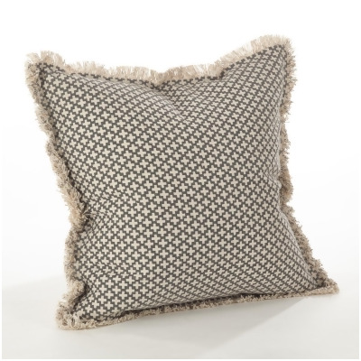SARO 9014.ST20S 20 in. Square Corinth Moroccan Tile Design Down Filled Cotton Throw Pillow Slate 