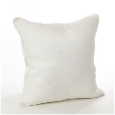 SARO 15063.I20S 20 in. Square Pompom Design Pillow with Down Filled Ivory 