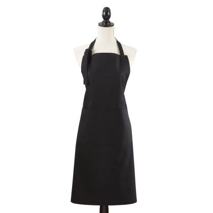 SARO 2443.BK01 Classic Cuisine Denim Pocket Apron - Black 