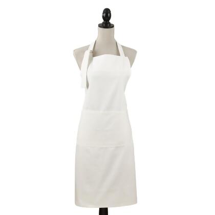 SARO 2443.W01 Classic Cuisine Denim Pocket Apron - White 