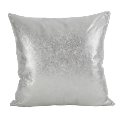 SARO 1793.S20S 20 in. Square Shimmering Metallic Design Down Filled Throw Pillow Silver 