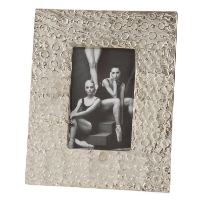 SARO PF281.S35 Silver Picture Frame with Circular Finish Silver 