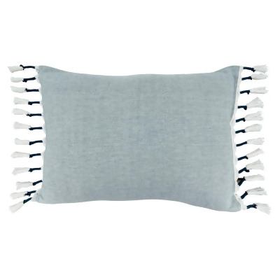 SARO 2164.CY1623BD 16 x 23 in. Oblong Down Filled Throw Pillow with Cyan Tassel Design 