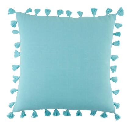 SARO 377.TQ20SD 20 in. Mabel Collection Tassel Throw Pillow with Down Filling Turquoise 