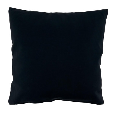 SARO 1906.BK17SP 17 in. Square Poly Filled Solid Color Outdoor Throw Pillow Black 