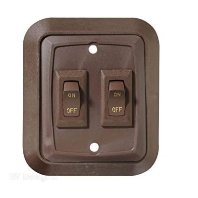 RV Designer RVDS655 3.53 x 3 in. On & off SPST Double Wall Plate Switch with Raised Bezel 