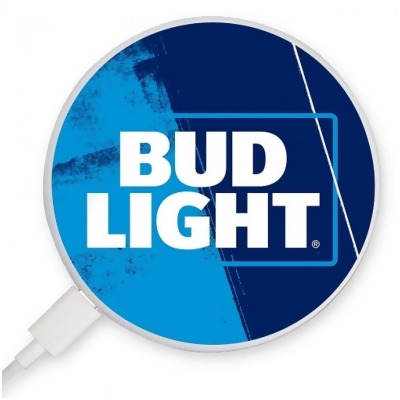Bud Light 822696 Bud Light Text Logo Coaster-Style Rapid Wireless Charger 
