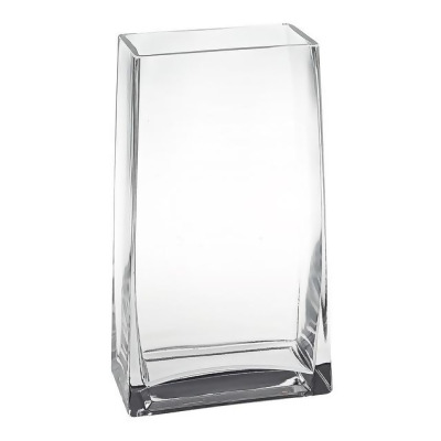 HomeRoots 375879 9 in. Clear Glass Rectangle Handmade Vase 