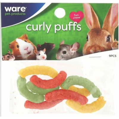 Ware Pet Product 911483 Critter Small Animal Mult-Color Curly Puffs Chews 