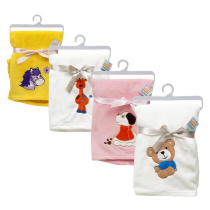 DDI 2349471 Baby Blanket - Assorted Colors & Animal Embroidered Case of 24