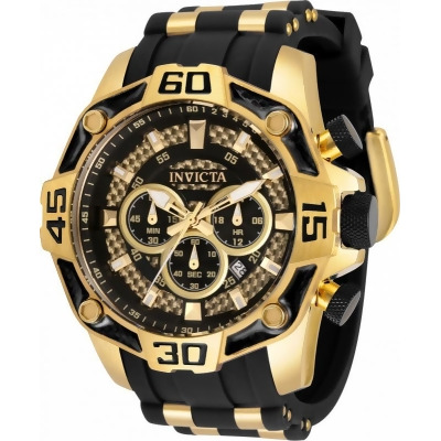 Invicta 33838 Mens Pro Diver Quartz Chronograph Dial Watch, Black & Gold 