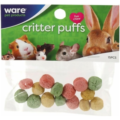 Ware Pet Product 911485 Small Animal Multi-Color Critter Puffs - Pack of 15 