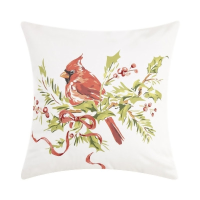 Peking Handicraft 31SJM10205C16SQ 16 x 16 in. Cardinal On Holly Branch Printed Pillow 