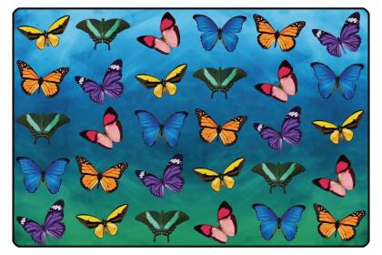 Carpets for Kids 61618 8 x 12 ft. Rectangle Beautiful Butterfly Seating Rug 