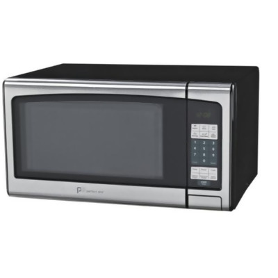 Perfect Aire 6016896 1.1 Cu. ft. Microwave Oven, Black & Sliver 