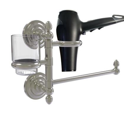 Allied Brass QN-GTBD-1-SN Que First Collection Hair Dryer Holder & Organizer, Satin Nickel 