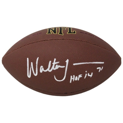 Schwartz Sports Memorabilia JONFTB301 Walter Jones Signed Wilson Super Grip Full Size NFL Football with HOF 2014 