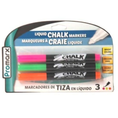 DDI 2324307 Promarx Liquid Chalk Marker - 3 Count Assorted Colors Case of 48 