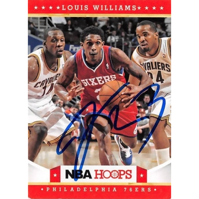 Autograph Warehouse 598338 Lou Williams Autographed Basketball Card - Philadelphia 76ers Sixth Man NBA All Star 2012 Hoops - No.25 