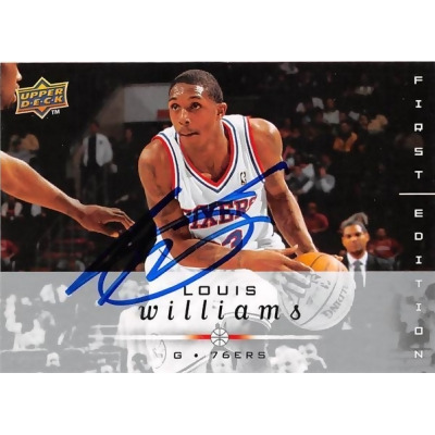 Autograph Warehouse 598342 Lou Williams Autographed Basketball Card - Philadelphia 76ers Sixth Man NBA All Star - 2008 Upper Deck No.143 First Edition 