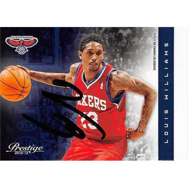 Autograph Warehouse 598343 Lou Williams Autographed Basketball Card - Philadelphia 76ers Sixth Man NBA All Star Atlanta Hawks - 2012 Prestige No.142