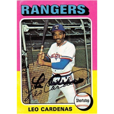 Autograph Warehouse 626863 Leo Cardenas Autographed Baseball Card - Texas Rangers - 1975 Topps No.518 Mlb Hologram 