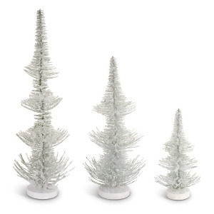 UPC 746427603041 product image for Melrose International 60304Ds 12-24.5 in. Plastic Frosted Pine Trees, White & Gr | upcitemdb.com