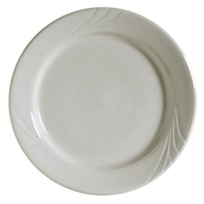 Tuxton China YEA-072 Monterey 7.25 in. Embossed Pattern China Plate - American white - 3 Dozen 