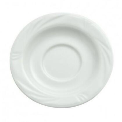 Buffalo R4510000501 5.625 in. Arcadia Bright Embossed Medium Rim Arcadia White Porcelain Saucer