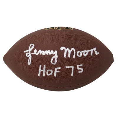 Schwartz Sports Memorabilia MOOFTB304 Lenny Moore Signed Wilson Super Grip Full Size NFL Football with HOF 75 