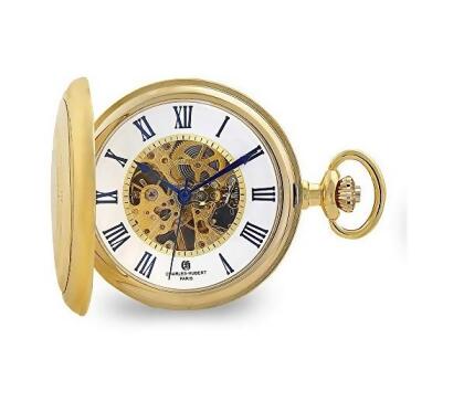 Charles-Hubert Paris DWA044 Gold-Plated Half Hunter Case Mechanical Pocket Watch