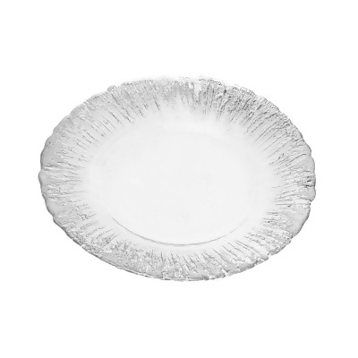 Classic Touch CPD305SM 11 in. Opaque White Dinner Plates with Silver Flash Design - Set of 4 