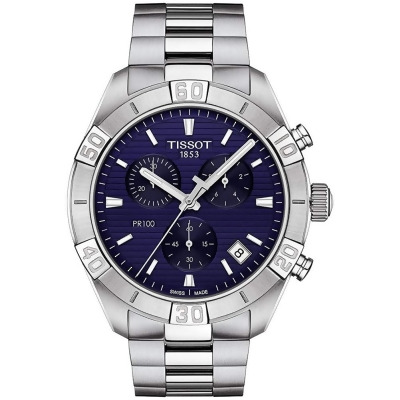Tissot T1016171104100 Sport Chronograph Mens Watch, Blue & Silver 