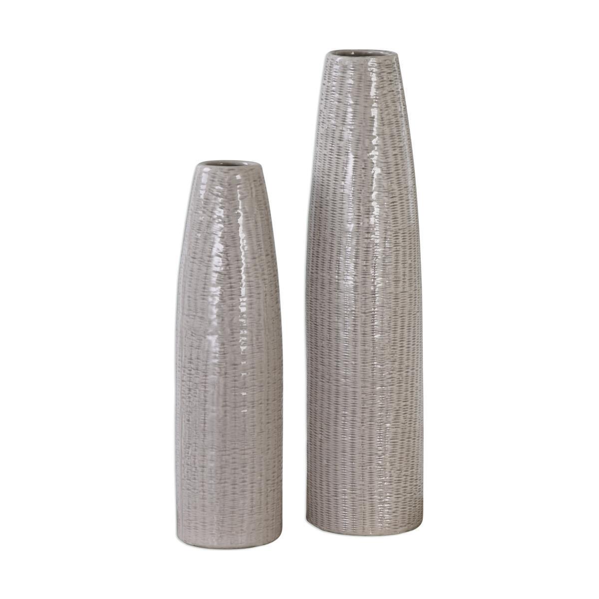 212 Main 20156 Sara Textured Ceramic Vases Set of 2