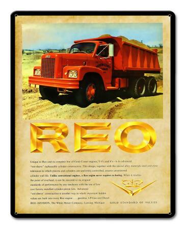 Pasttime Signs AMI222 12 x 15 in. REO Truck 3 Vintage Metal Sign 