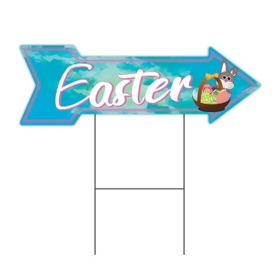 SignMission C-ARROW12-DS-999883 12 x 36 in. Corrugated Plastic Double Sided Arrow Sign - Easter 