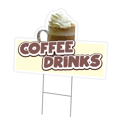 SignMission C-DC-1216-Coffee Drinks19 12 x 16 in. Yard Sign & Stake - Coffee Drinks 