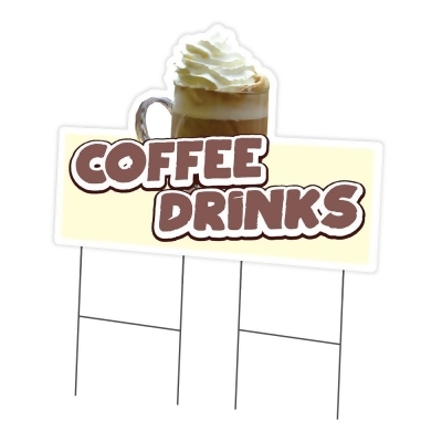 SignMission C-DC-2436-Coffee Drinks19 24 x 36 in. Yard Sign & Stake - Coffee Drinks 