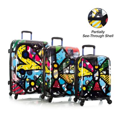 Heys 16405-6912-S3 Britto & Transparent Butterfly Luggage Set, Multi Color - Set of 3