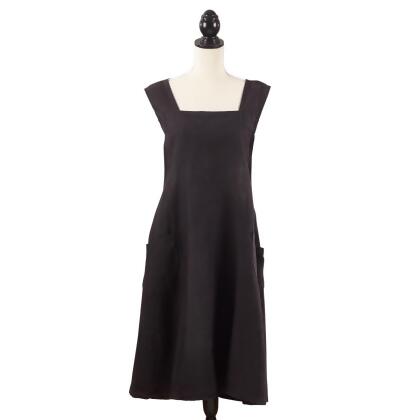 SARO 1059.BK01 Chic Cuisine Slip-on Striped Apron - Black 