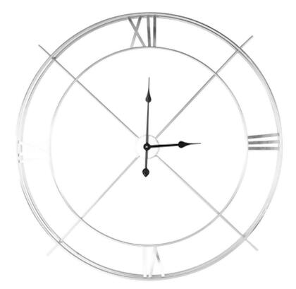 Northwood Collection NC-IMP8264 40.25 x 40.25 in. Round Silver Metal Clock 