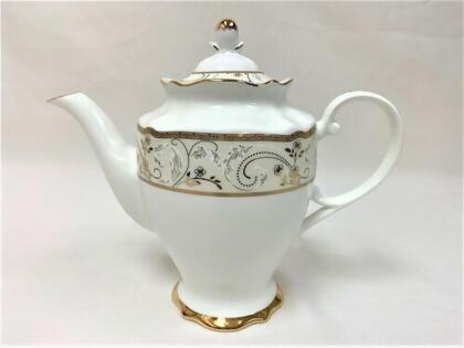 Mr. MJs HO-TP-17D028 Gold Patterned Teapot 