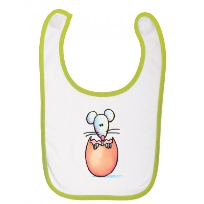 Supportershop SUP439 Mouse Baby Bib, Green & White 